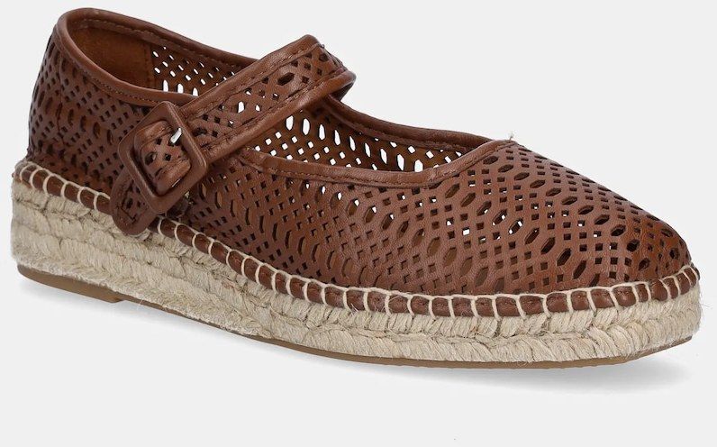 Kožené espadrilky Billi Bi hnedá farba, na platforme, A28600