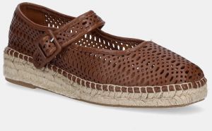 Kožené espadrilky Billi Bi hnedá farba, na platforme, A28600