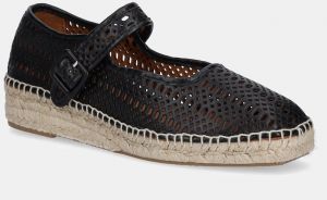 Kožené espadrilky Billi Bi čierna farba, na platforme, A28600
