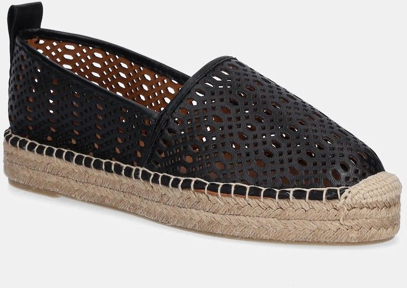 Kožené espadrilky Billi Bi čierna farba, na platforme, A8602