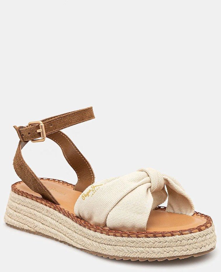 Sandále Pepe Jeans KATE BASS dámske, béžová farba, na platforme, PLS90690