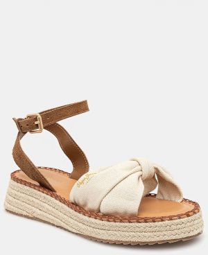 Sandále Pepe Jeans KATE BASS dámske, béžová farba, na platforme, PLS90690