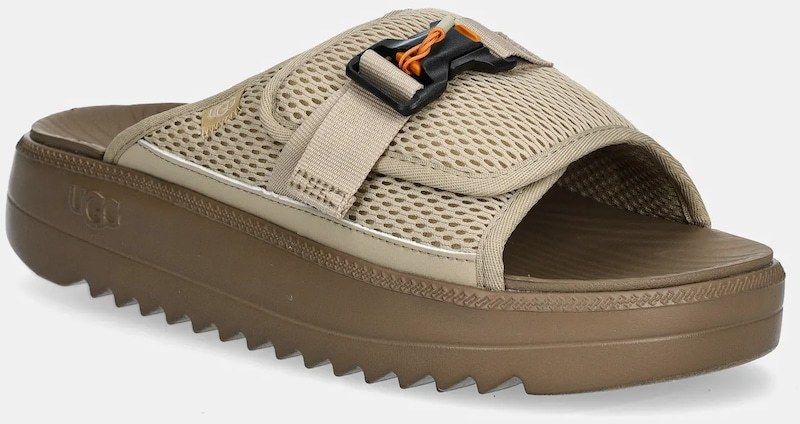 Šľapky UGG Maxxer Slide 2.0 pánske, béžová farba, 1167871-MDSD