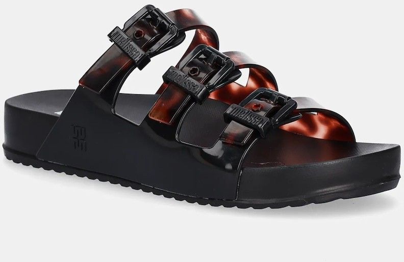 Šľapky Melissa MELISSA COZY STRIPES AD dámske, čierna farba, M 35943 BC962