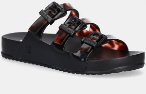 Šľapky Melissa MELISSA COZY STRIPES AD dámske, čierna farba, M 35943 BC962