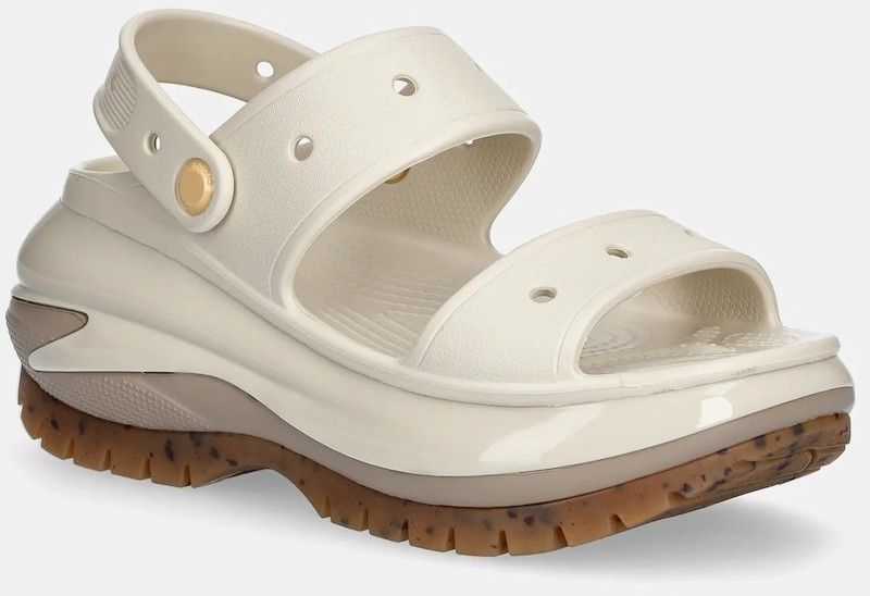 Šľapky Crocs Classic Mega Crush Sandal dámske, hnedá farba, na platforme, 207989.214