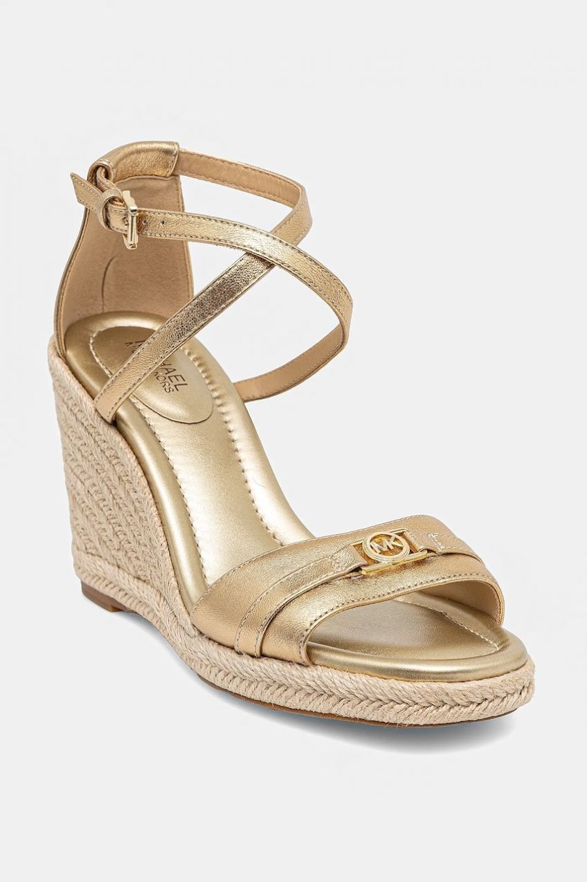 Kožené sandále MICHAEL Michael Kors Mandy zlatá farba, 40R5MAMS2M.740