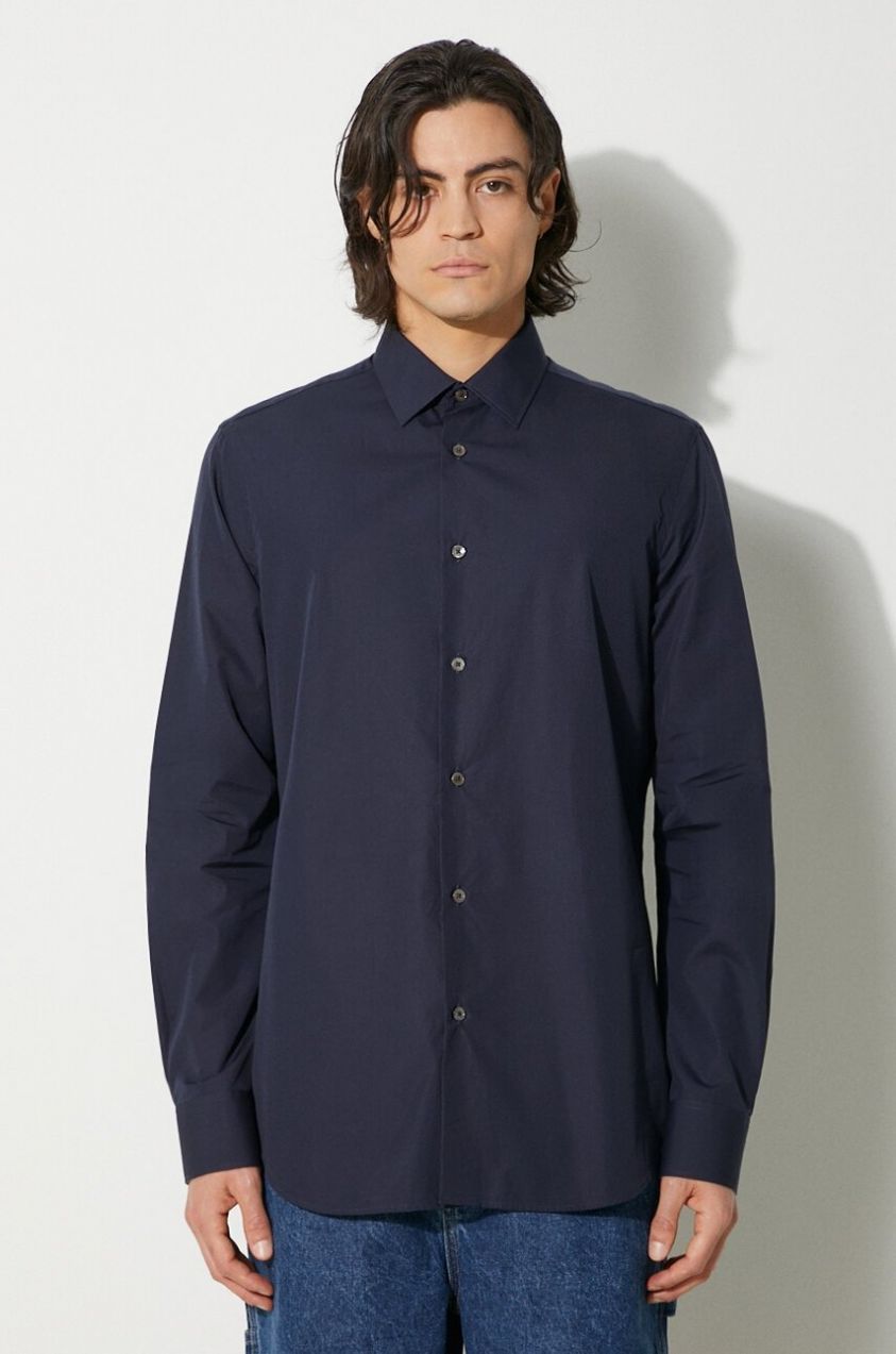 Bavlnená košeľa Paul Smith pánska, tmavomodrá farba, regular, s klasickým golierom, M1R-800P2-L00050