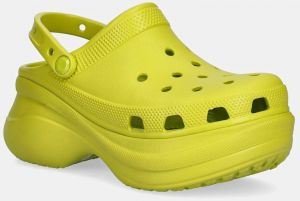Šľapky Crocs Classic Bae Clog W dámske, zelená farba, na platforme, 206302.312