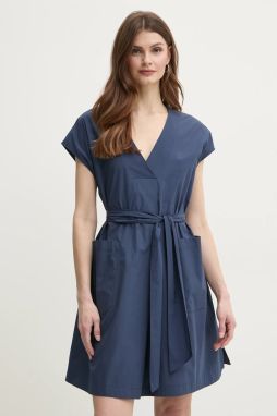 Bavlnené šaty Weekend Max Mara tmavomodrá farba, mini, áčkový strih, 2515221132600