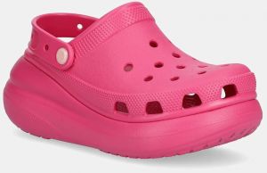Šľapky Crocs Classic Crush Clog dámske, ružová farba, na platforme, 207521.6ZQ