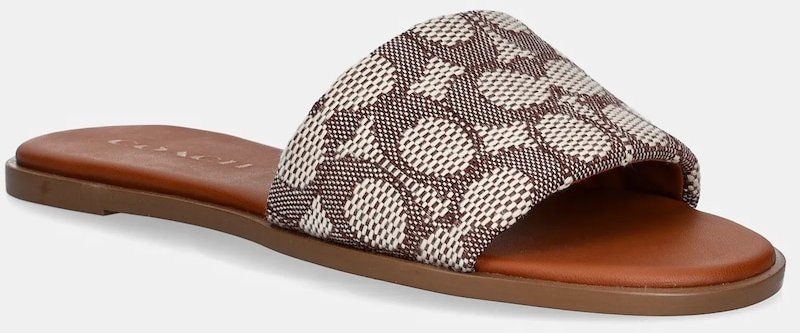 Šľapky Coach Holly Signature dámske, hnedá farba, CV386