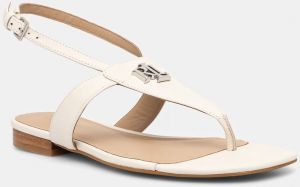 Kožené sandále Lauren Ralph Lauren Everley dámske, béžová farba, 802959146009