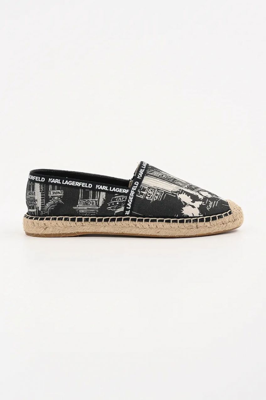 Espadrilky Karl Lagerfeld KAMINI čierna farba, KL80125A