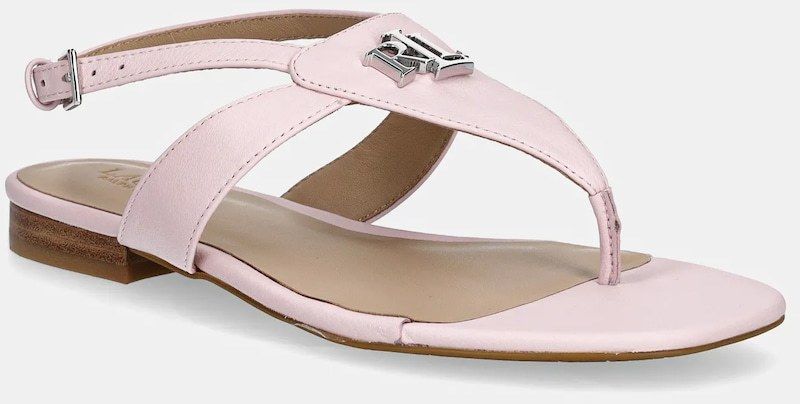 Kožené sandále Lauren Ralph Lauren Everley dámske, ružová farba, 802959146008