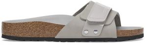Kožené šľapky Birkenstock Oita dámske, šedá farba, 1029312