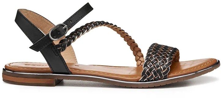 Kožené sandále Geox D SOZY PLUS dámske, čierna farba, D55DQD 081KY C9B1G