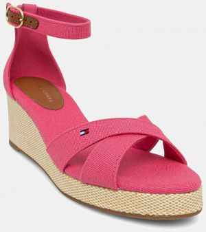 Sandále Tommy Hilfiger FLAG CRISS-CROS MID WEDGE ESPAD ružová farba, FW0FW08481