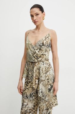 Blúzka Marciano Guess GISELLE dámska, béžová farba, vzorovaná, 5GGH04 7298A