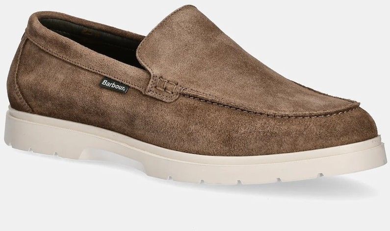 Semišové mokasíny Barbour Carty pánske, hnedá farba, MFO0797BE31