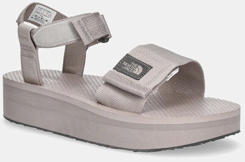 Sandále The North Face Skeena Platform dámske, šedá farba, na platforme, NF0A8AE775Q1