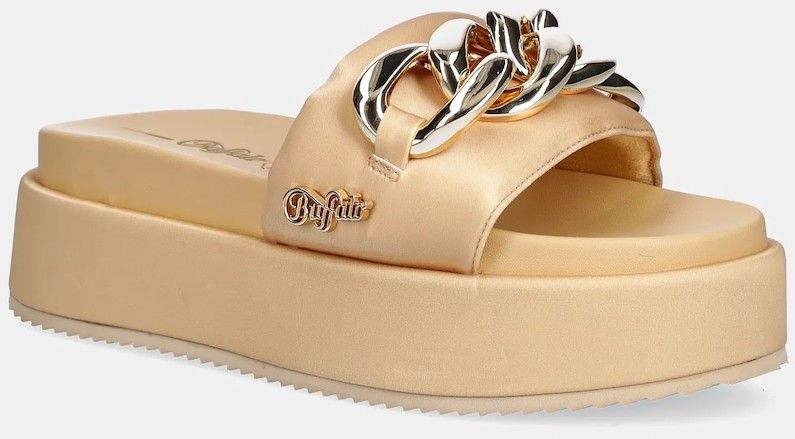 Šľapky Buffalo Noa Slide Chain 2.0 dámske, žltá farba, na platforme, 1602259-GLD