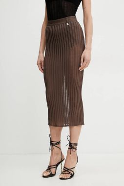 Sukňa Patrizia Pepe hnedá farba, midi, rovný strih, 2G1029 K254