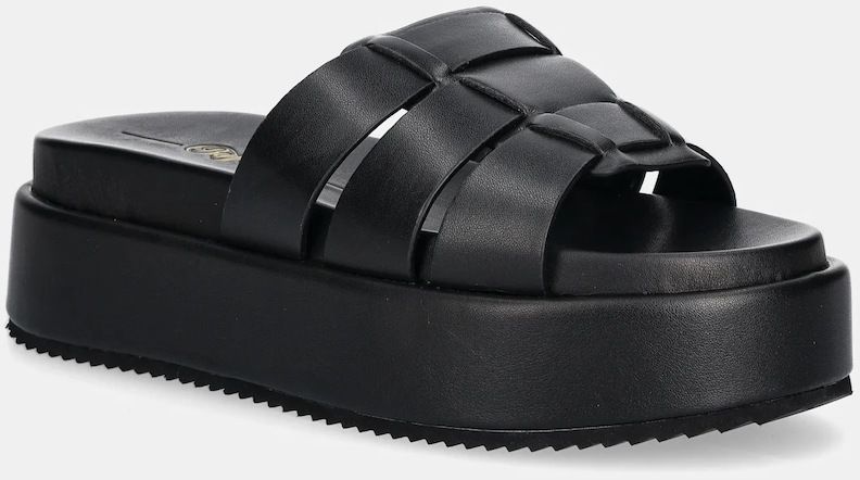 Šľapky Buffalo Noa Mule Ms dámske, čierna farba, na platforme, 1602256-BLK