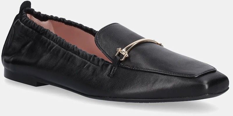 Kožené mokasíny Pretty Ballerinas Camille dámske, čierna farba, na plochom podpätku, 52215_A