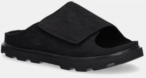 Nubukové šľapky UGG Solano Slide pánske, čierna farba, 1167651-BLK