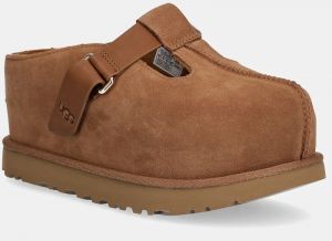 Šľapky UGG Goldenstar Hi Clog dámske, hnedá farba, na platforme, 1167550-CHE