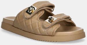 Kožené šľapky Steve Madden Schmona-CN dámske, béžová farba, SM11003714