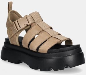Sandále UGG Cora dámske, béžová farba, na platforme, 1152698-SAN