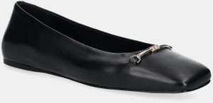 Kožené balerínky MICHAEL Michael Kors Lena čierna farba, 40S5LEFP1L.001