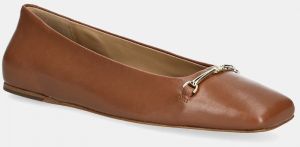 Kožené balerínky MICHAEL Michael Kors Lena hnedá farba, 40S5LEFP1L.230