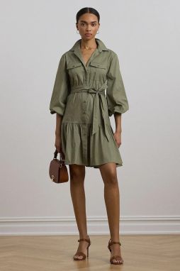 Šaty Lauren Ralph Lauren zelená farba, mini, áčkový strih, 250963803