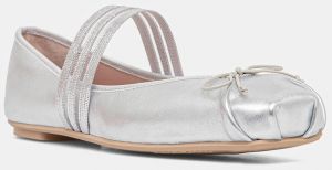 Kožené balerínky Pretty Ballerinas Kristen strieborná farba, 52198_A