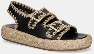 Kožené sandále Steve Madden Portofino dámske, čierna farba, SM11003073