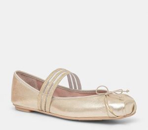 Kožené balerínky Pretty Ballerinas Kristen zlatá farba, 52198_B