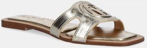 Šľapky Pepe Jeans FRIDA LOG dámske, zlatá farba, PLS90695