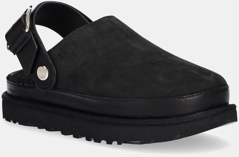 Šľapky UGG Goldenstar Villa Clog dámske, čierna farba, na platforme, 1169590-BLK