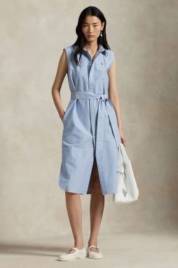 Bavlnené šaty Polo Ralph Lauren midi, rovný strih, 211965853