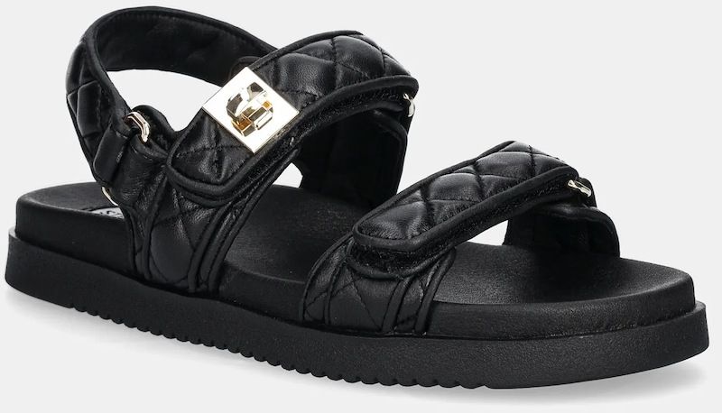 Kožené sandále Steve Madden Mona-Q dámske, čierna farba, SM11003792