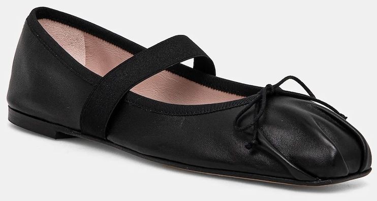 Kožené balerínky Pretty Ballerinas Camille čierna farba, 52026_A