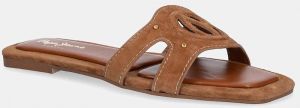 Semišové šľapky Pepe Jeans FRIDA SOFT dámske, hnedá farba, PLS90697