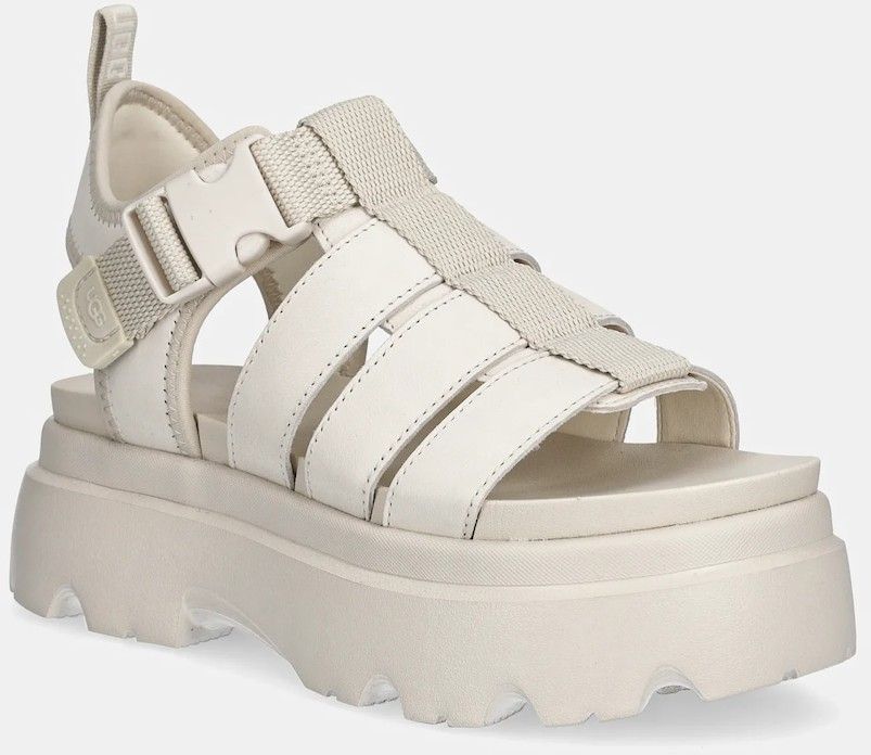 Sandále UGG Cora dámske, béžová farba, na platforme, 1152698-JSM