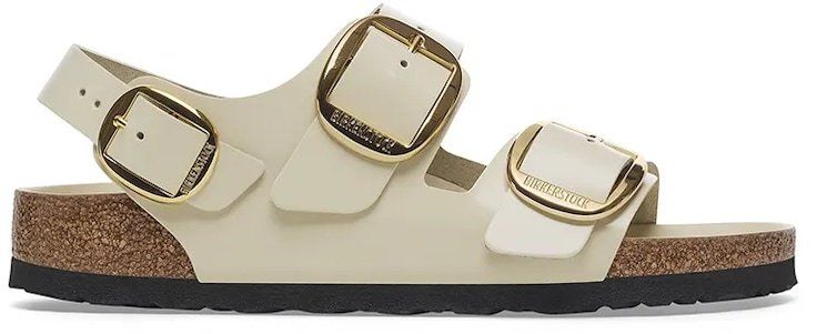 Kožené sandále Birkenstock Milano Big Buckle dámske, béžová farba, 1025395