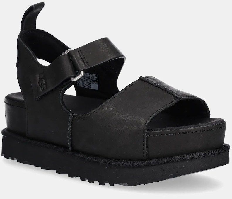 Sandále UGG Goldenstar Hi dámske, čierna farba, na platforme, 1167364-BLK