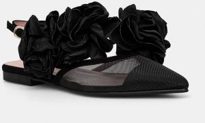 Baleríny Pretty Ballerinas Yvette čierna farba, s otvorenou pätou, 52145_B