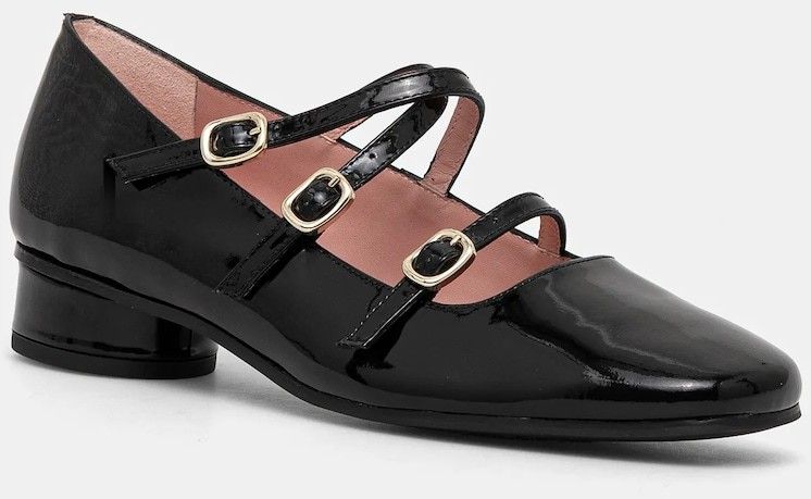 Kožené balerínky Pretty Ballerinas Odette čierna farba, 52220_A
